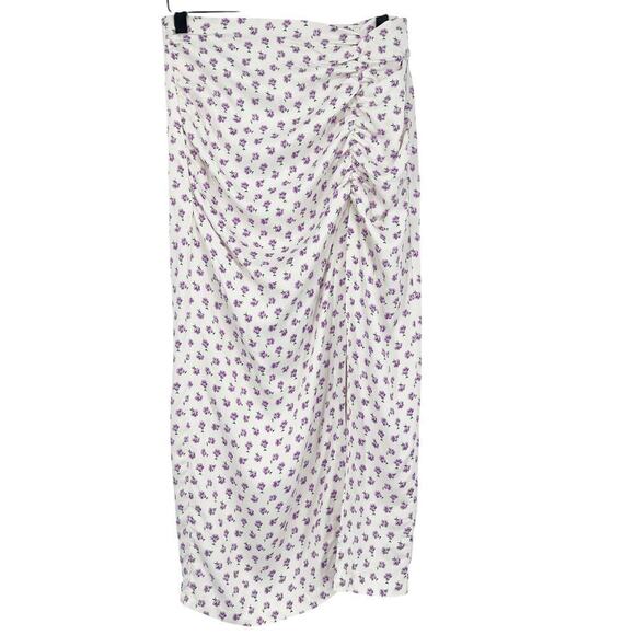 Zara Ditsy Floral Midi Skirt Side Slit Summer Size Medium - Picture 3 of 9